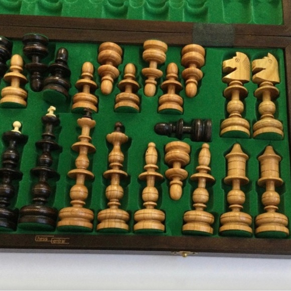 Wood Chess Set with Chess Board and Storage - Picture 4 of 6